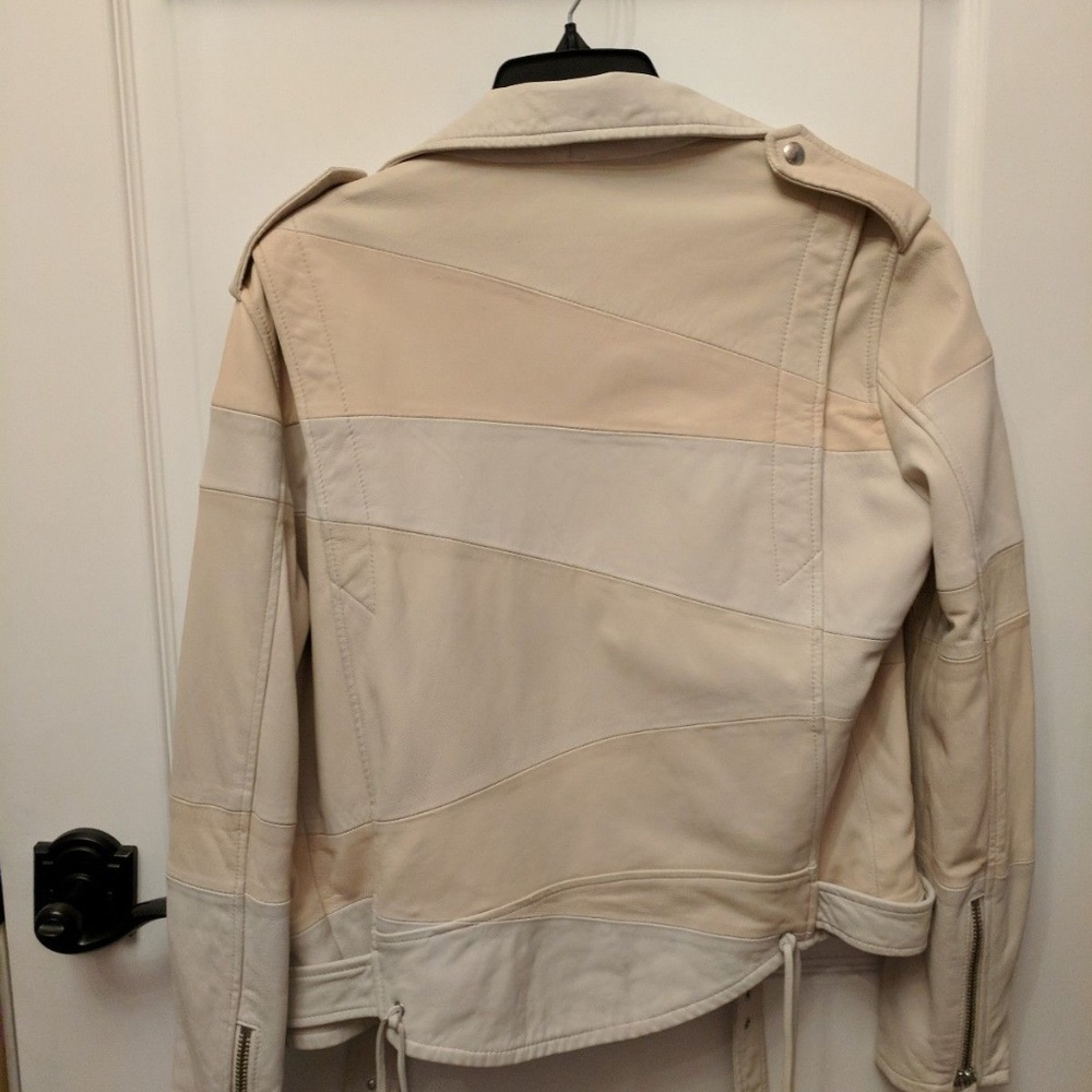 NWT IRO Witney White Patchwork Leather Jacket 40 - Picture 4 of 8